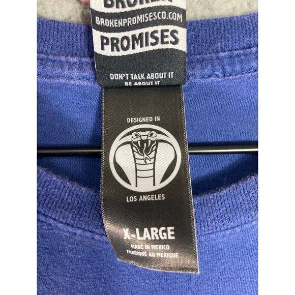 Broken Promises Unisex XL Blue Graphic Print Long Sleeve T-Shirt‎ - Picture 2 of 8